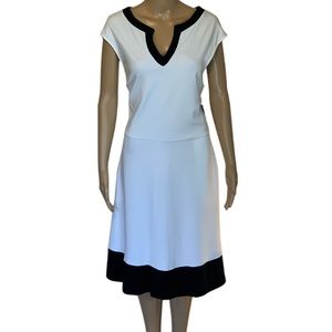 White New York & Co Sleeveless Dress Size Large Tall